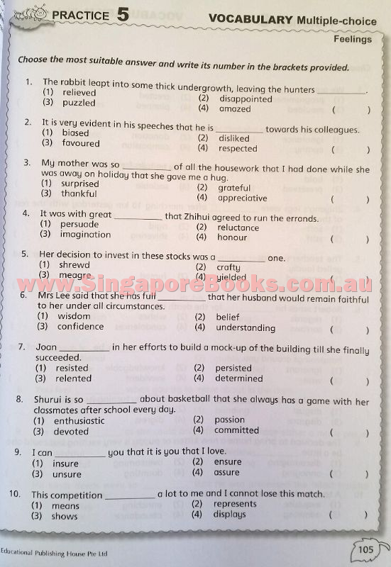 Complete Practice Book for Grammar, Vocabulary & Comprehension Primary 5 - Singapore Books