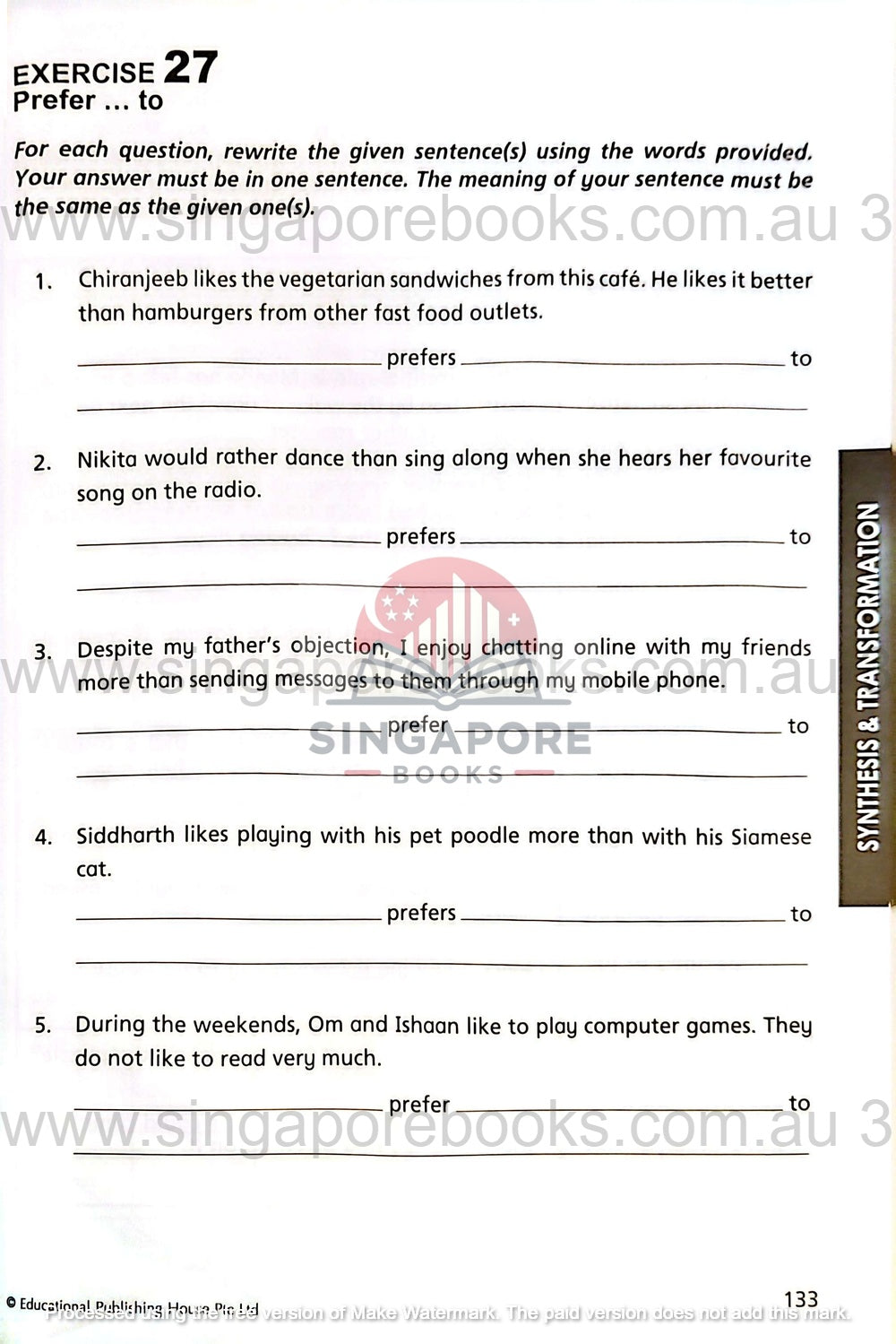 Editing, Synthesis & Transformation Primary 6 - Singapore Books