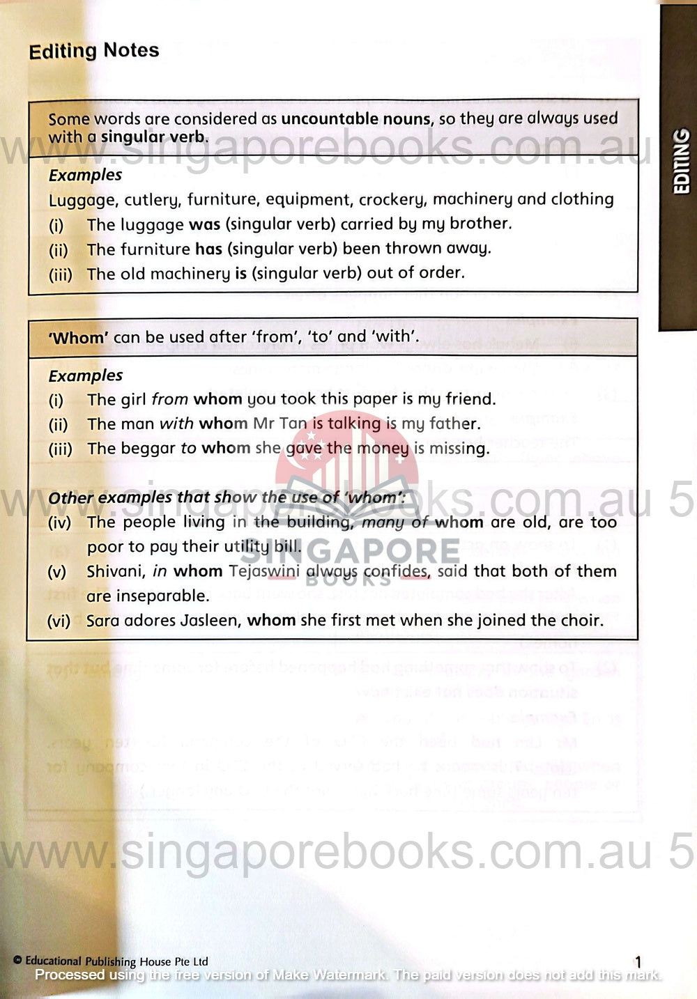 Editing, Synthesis & Transformation Primary 6 - Singapore Books