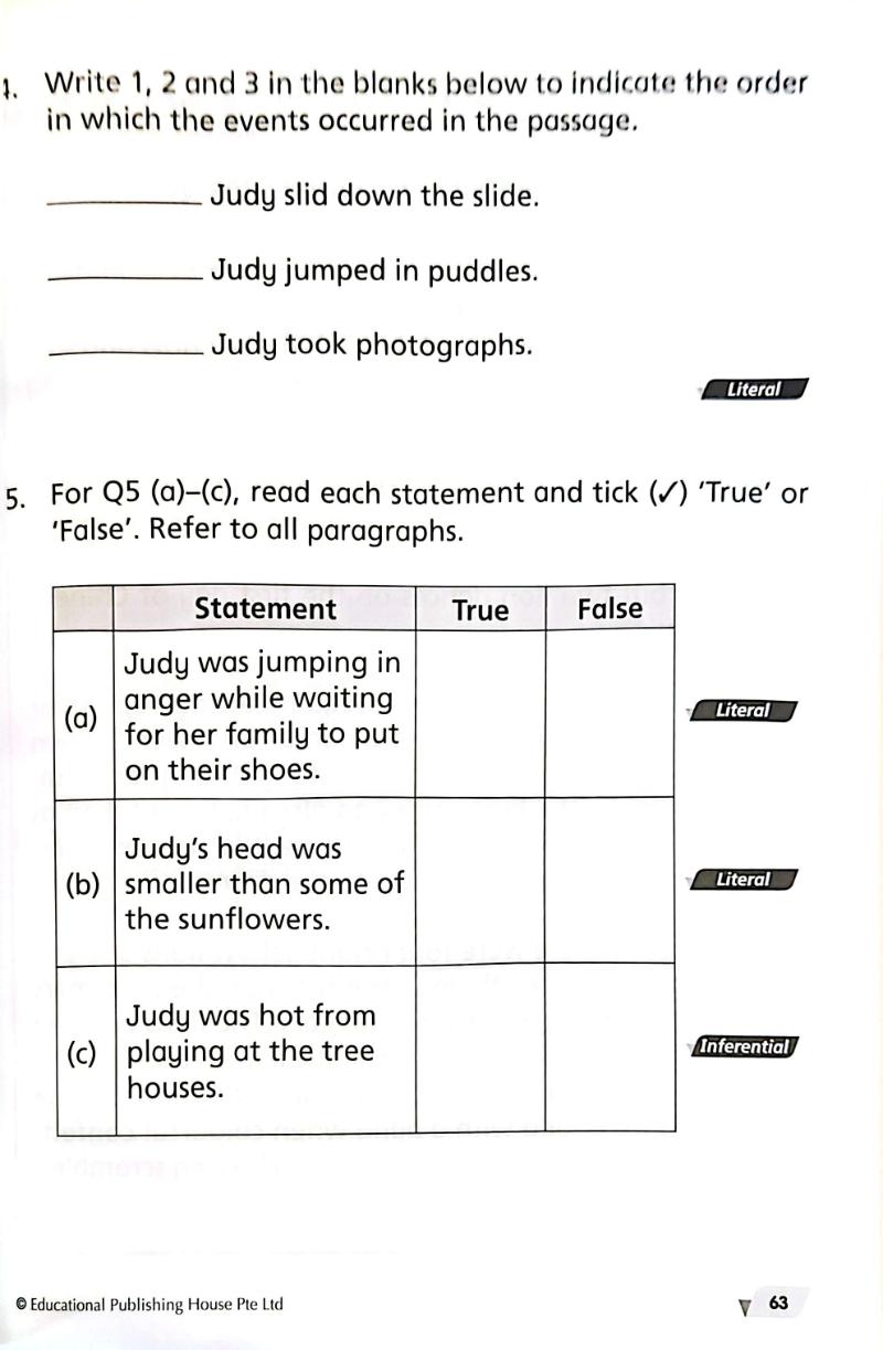 Sample - Level Up your Comprehension Skills Primary 2 - Singapore Books