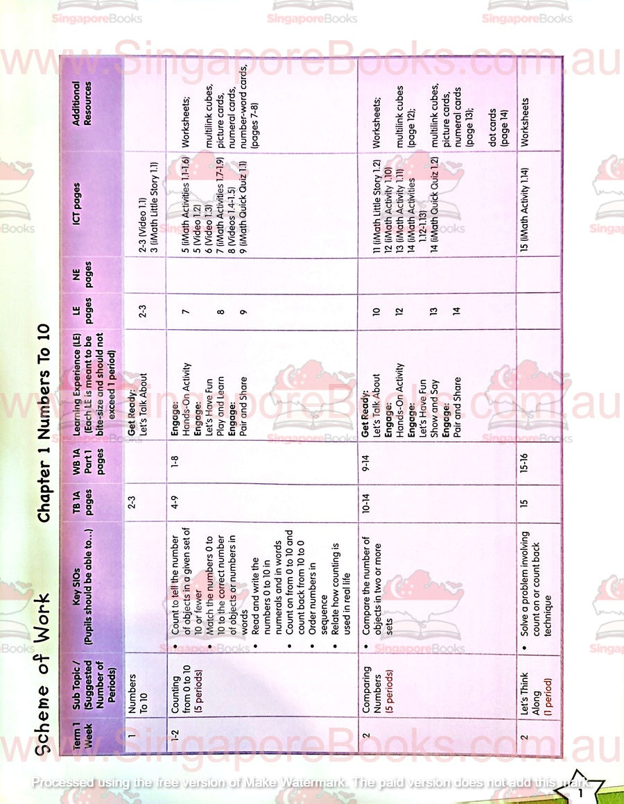 Teacher's Guide - Targeting Mathematics Primary 1A and 1B - Singapore Books