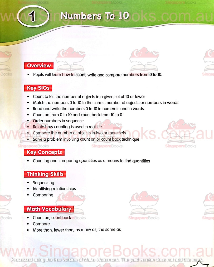 Teacher's Guide - Targeting Mathematics Primary 1A and 1B - Singapore Books