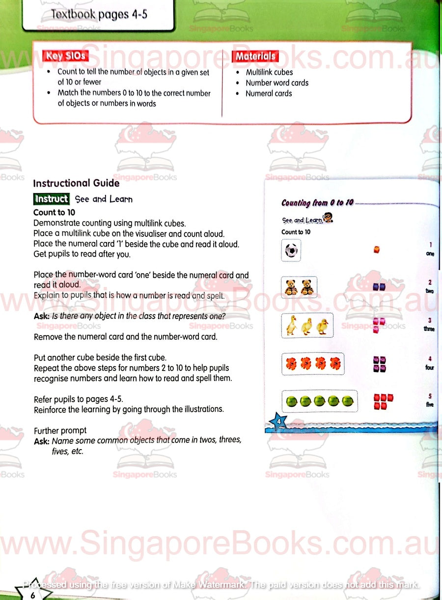 Teacher's Guide - Targeting Mathematics Primary 1A and 1B - Singapore Books
