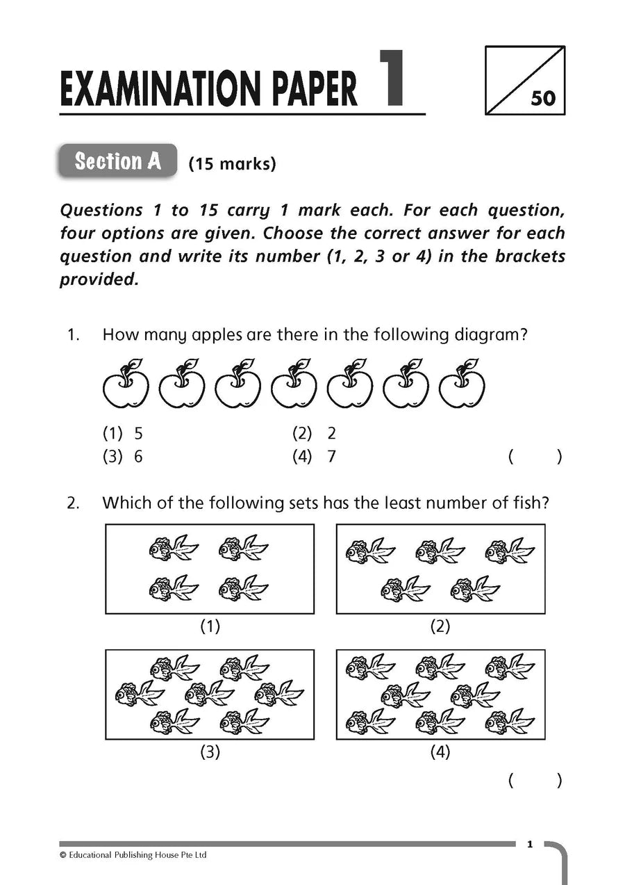 Top Maths Examination Papers Primary 1 - Singapore Books