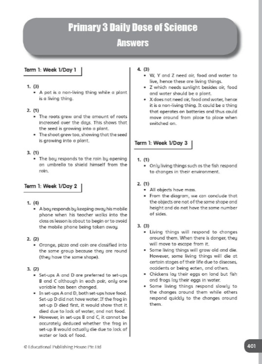 Daily Dose of Science Primary 3 - Singapore Books