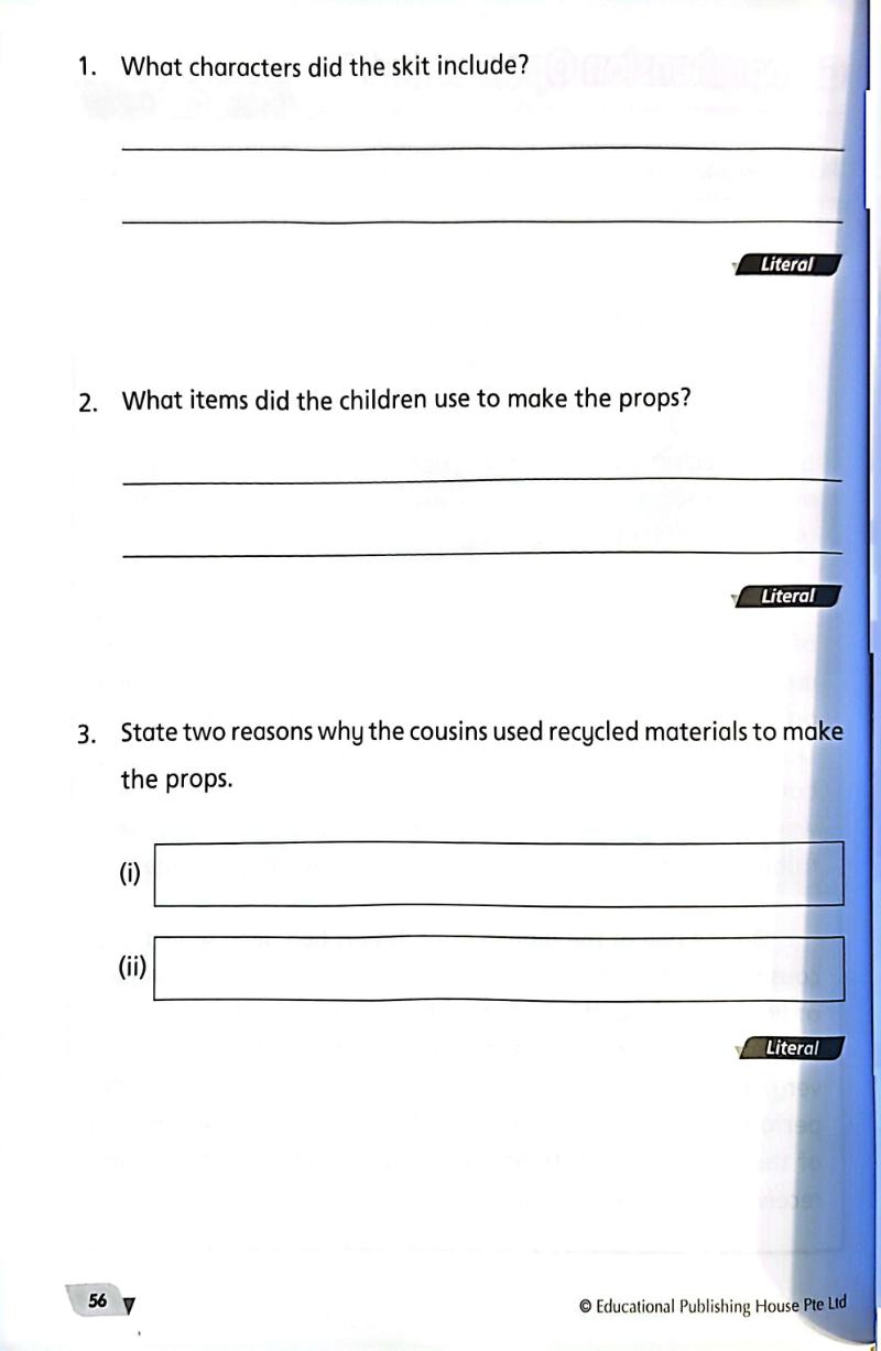 Sample - Level Up your Comprehension Skills Primary 3 - Singapore Books