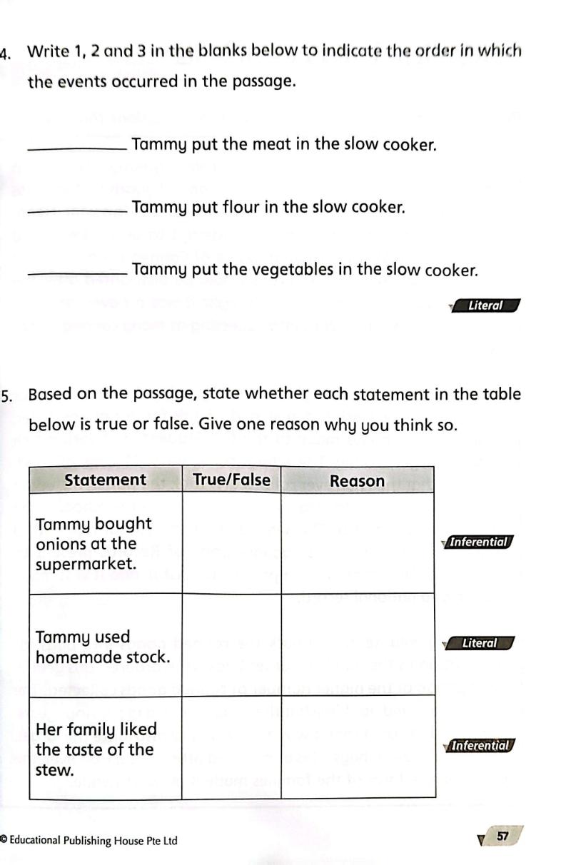 Sample - Level Up your Comprehension Skills Primary 4 - Singapore Books
