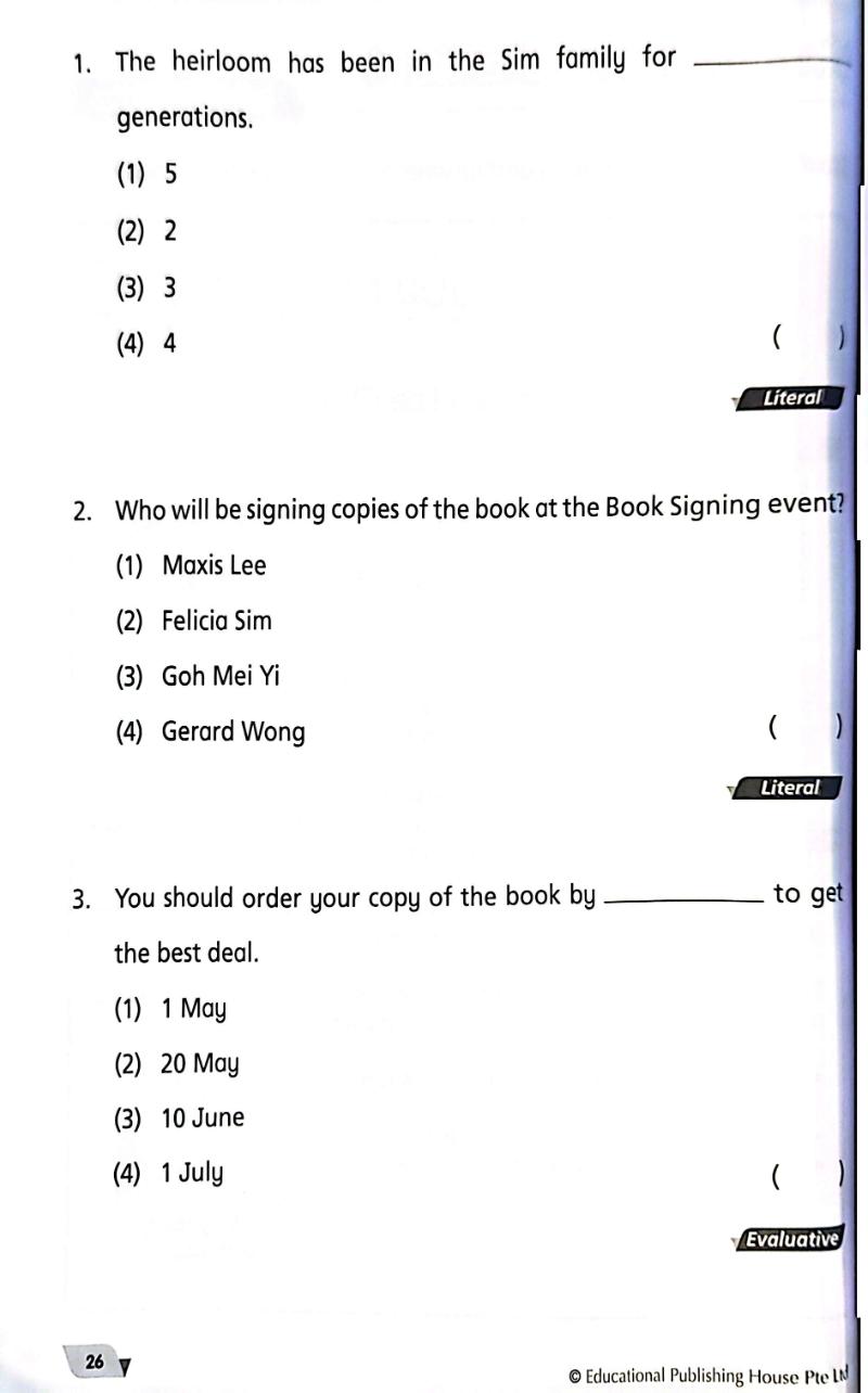 Sample - Level Up your Comprehension Skills Primary 4 - Singapore Books