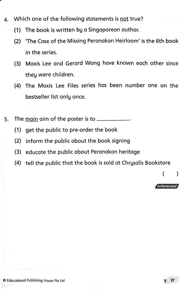 Sample - Level Up your Comprehension Skills Primary 4 - Singapore Books