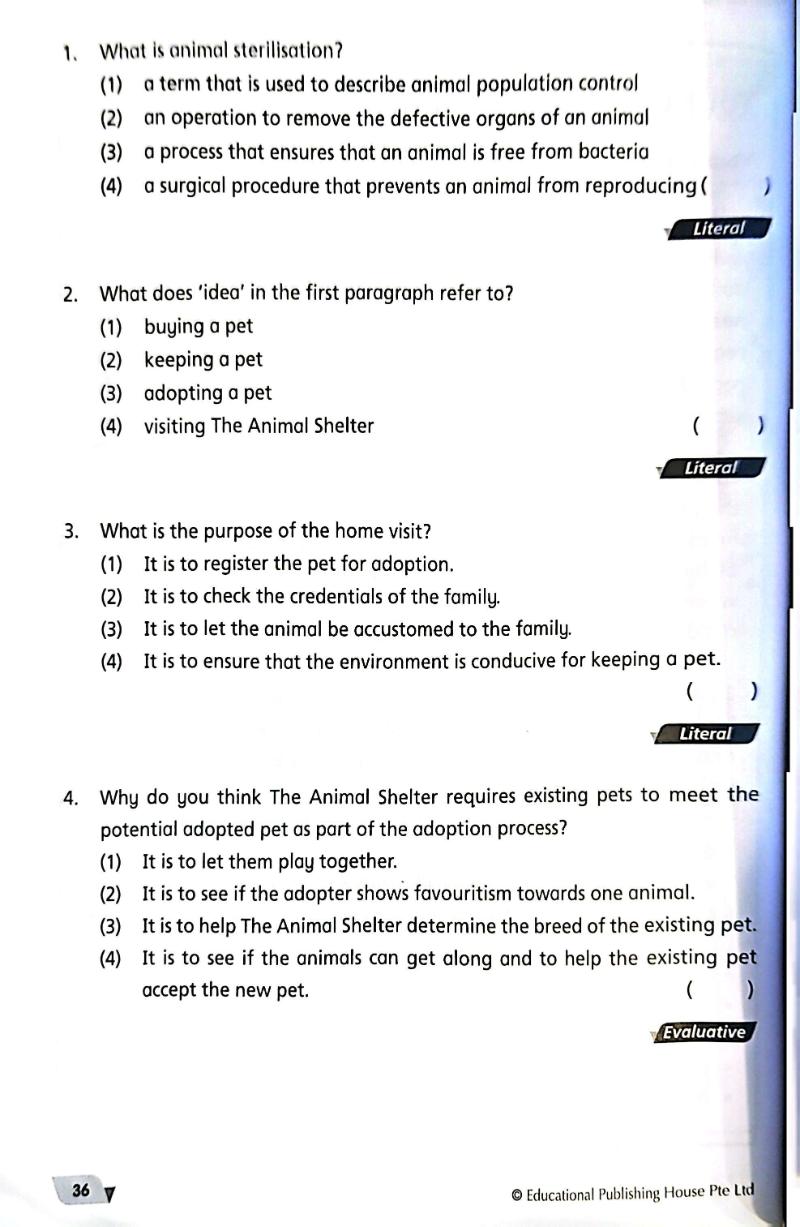 Sample - Level Up your Comprehension Skills Primary 6 - Singapore Books