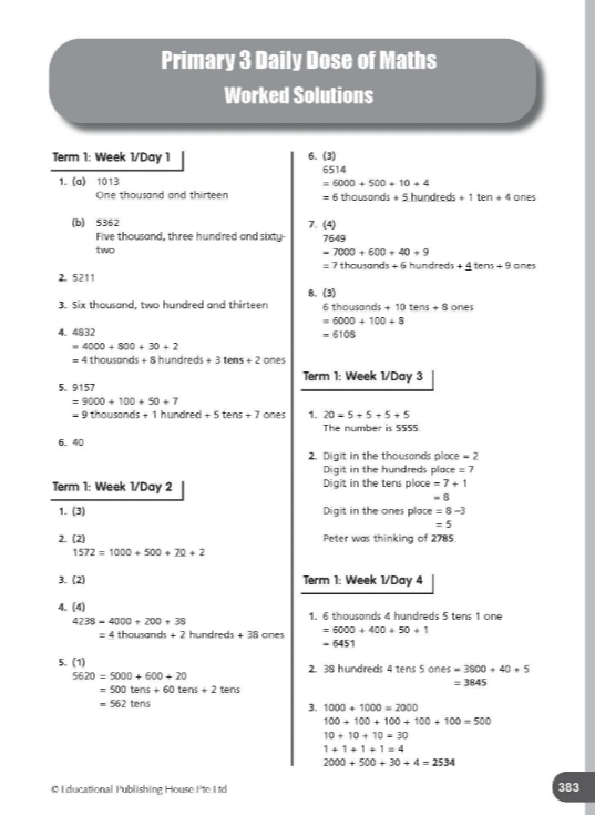 Daily Dose of Maths Primary 3 - Singapore Books