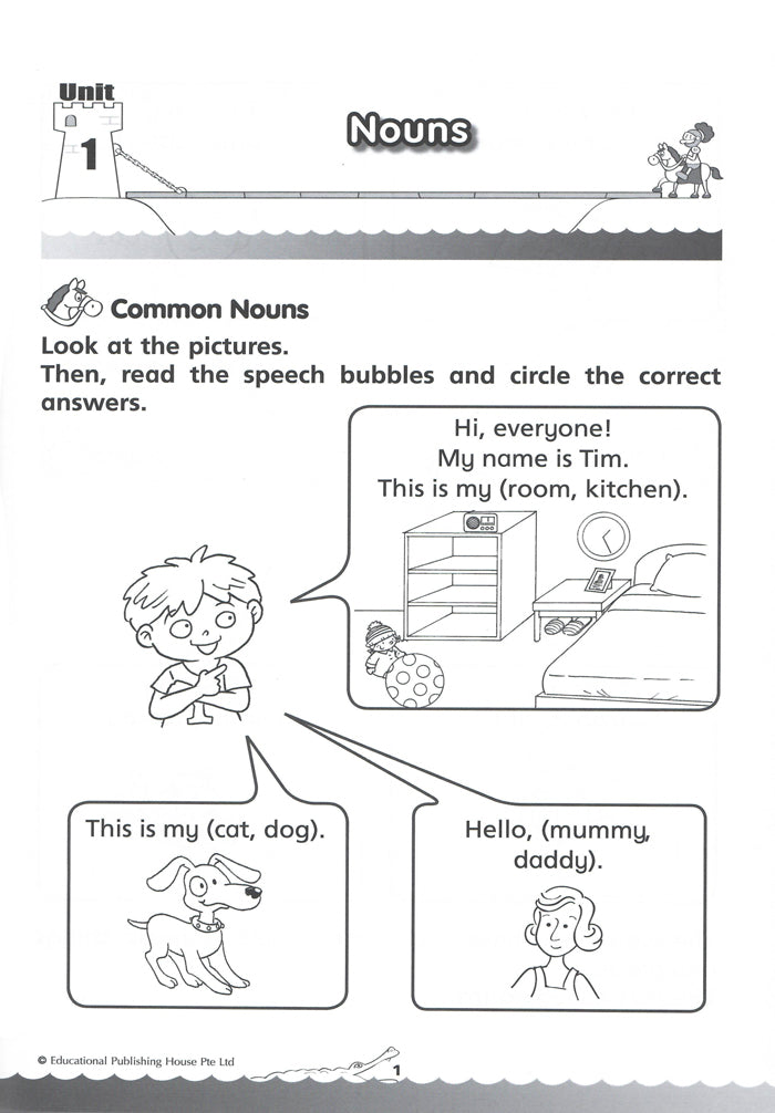 Bridging from K2 (Prep) to Primary 1 Grammar & Vocabulary - Singapore Books