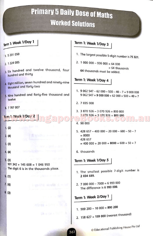 Daily Dose of Maths Primary 5 - Singapore Books