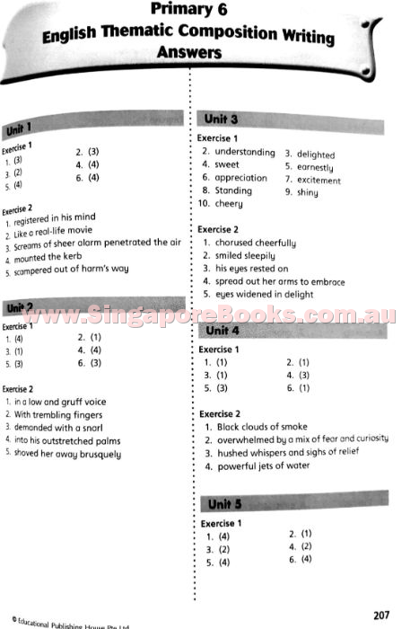 English Thematic Composition Writing Primary 6 - Singapore Books