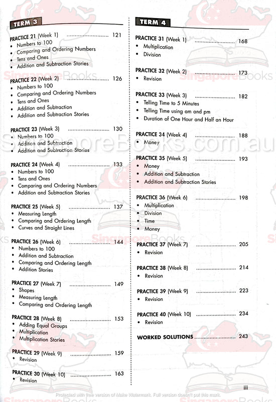 Maths Weekly Revision Primary 1 - Singapore Books