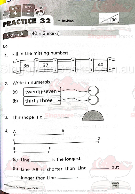 Maths Weekly Revision Primary 1 - Singapore Books