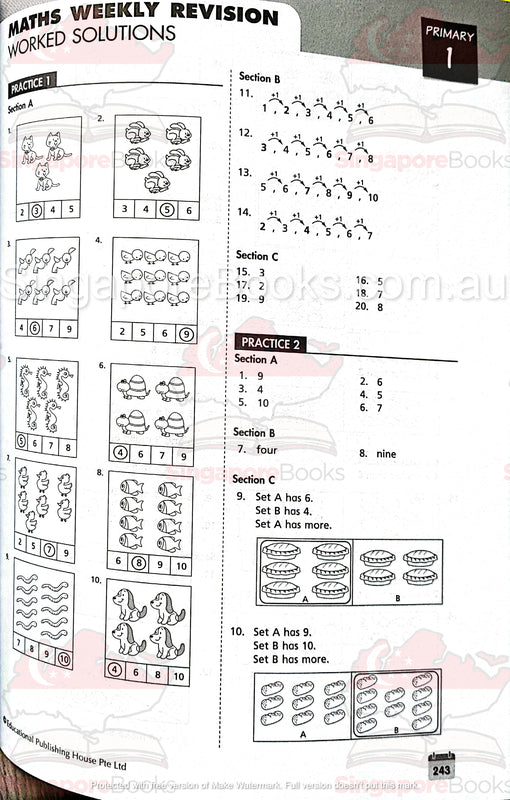 Maths Weekly Revision Primary 1 - Singapore Books