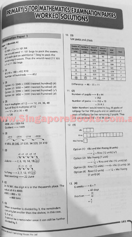 Top Maths Examination Papers Primary 5 - Singapore Books