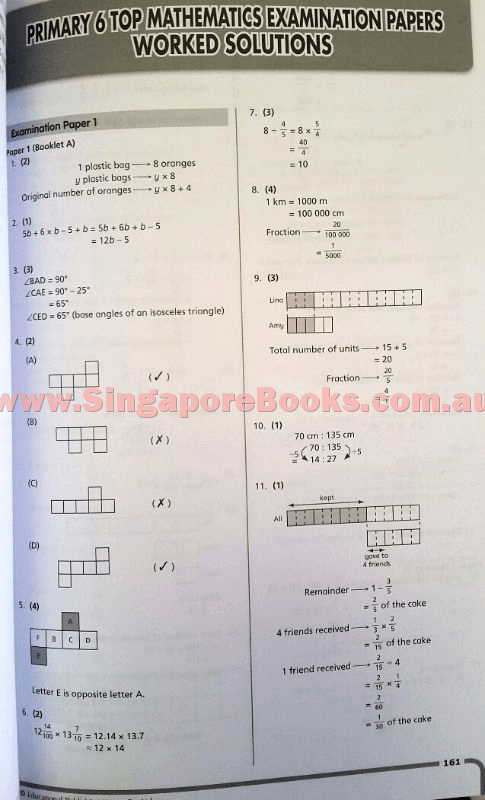 Top Maths Examination Papers Primary 6 - Singapore Books
