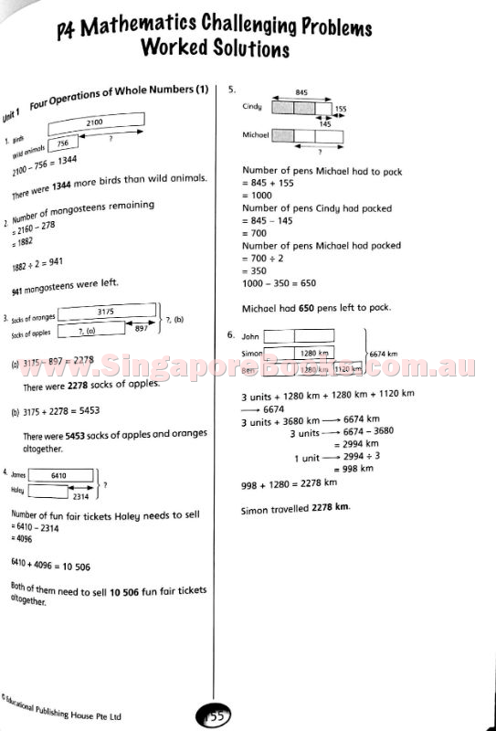 Mathematics Challenging Problems Primary 4 - Singapore Books