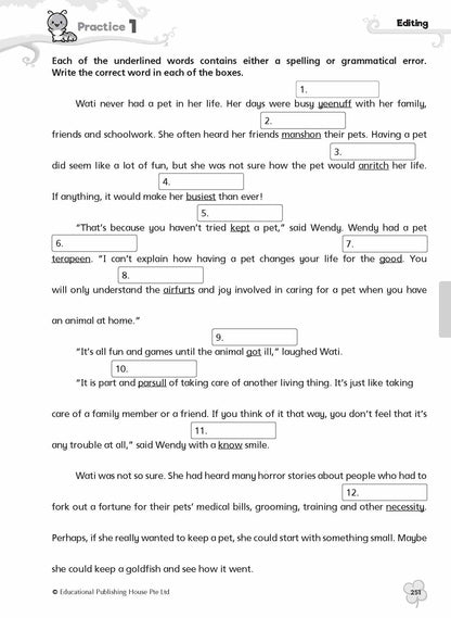 Complete Practice Book for Grammar, Vocabulary & Comprehension Primary 5