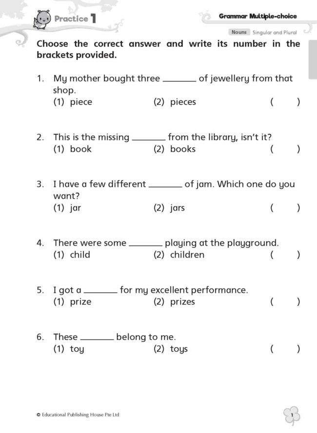 Complete Practice Book for Grammar, Vocabulary & Comprehension Primary 1