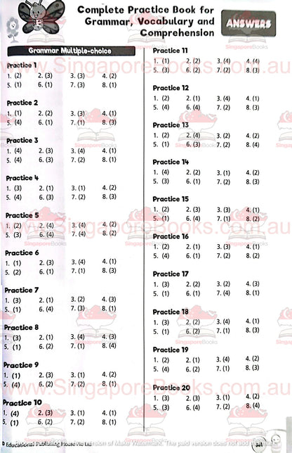 Complete Practice Book for Grammar, Vocabulary & Comprehension Primary 4 - Singapore Books