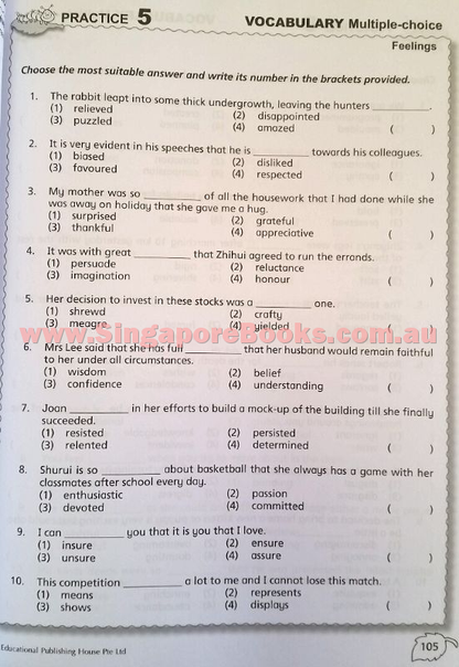 Complete Practice Book for Grammar, Vocabulary & Comprehension Primary 5 - Singapore Books