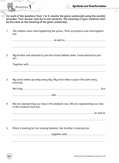 Complete Practice Book for Grammar, Vocabulary & Comprehension Primary 6