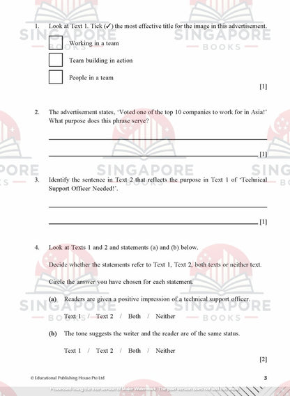 English Examination Practice Secondary 1 (Year 7) - Singapore Books