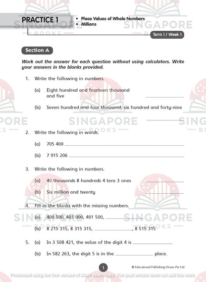 Maths Weekly Revision Primary 5