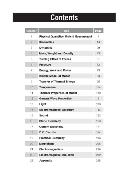 Secondary 3 & 4 - GCE/GCSE O Levels OL (G3) Physics At Your Fingertips - Singapore Books