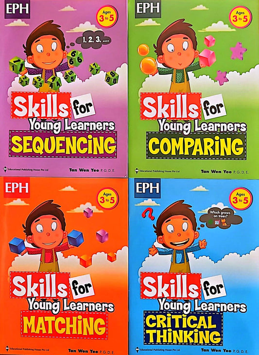 Skills for Young Learners (Set of 4 books) Critical learning, Comparing, Matching, Sequencing - Singapore Books