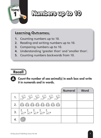 Singapore Books - Step by Step Maths Primary 1
