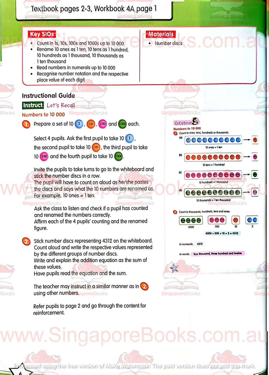 Teacher's Guide - Targeting Mathematics Primary 4A and 4B - Singapore Books