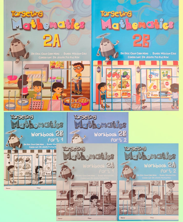 Targeting Mathematics Textbooks & Workbooks Primary 2 set – Singapore Books