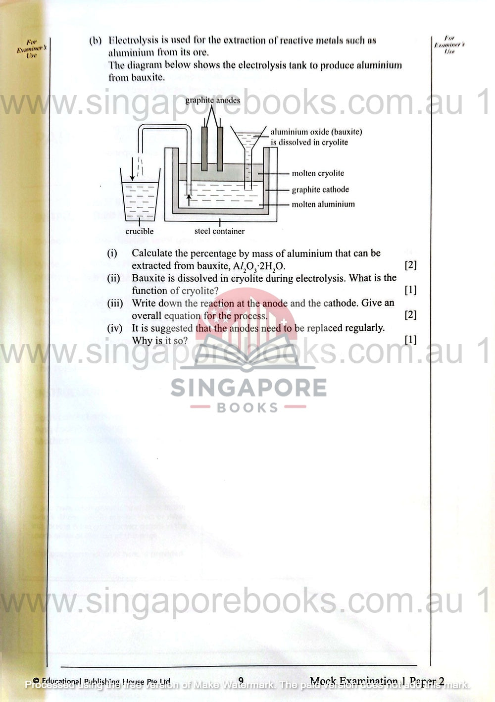 Secondary 3 & 4 - GCE/GCSE O Levels OL Chemistry mock examination papers - Singapore Books