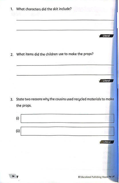 Sample - Level Up your Comprehension Skills Primary 3 - Singapore Books
