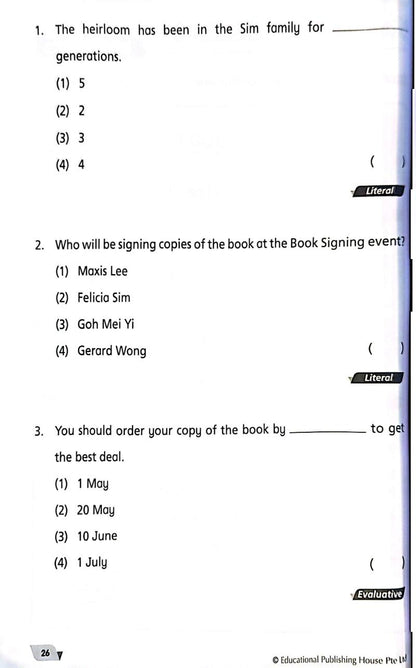 Sample - Level Up your Comprehension Skills Primary 4 - Singapore Books