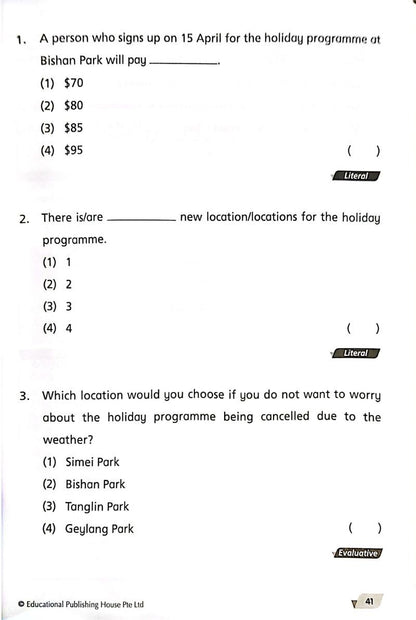 Sample - Level Up your Comprehension Skills Primary 4 - Singapore Books