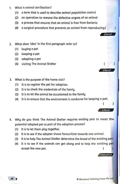 Sample - Level Up your Comprehension Skills Primary 6 - Singapore Books