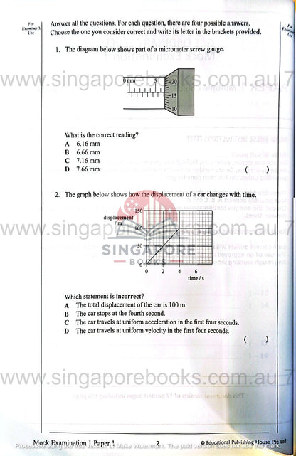 Educational worksheet with multiple-choice questions on a white background