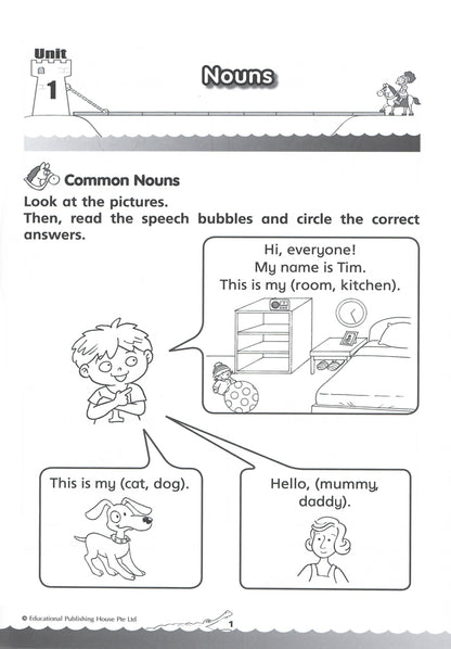 Bridging from K2 (Prep) to Primary 1 Grammar & Vocabulary - Singapore Books