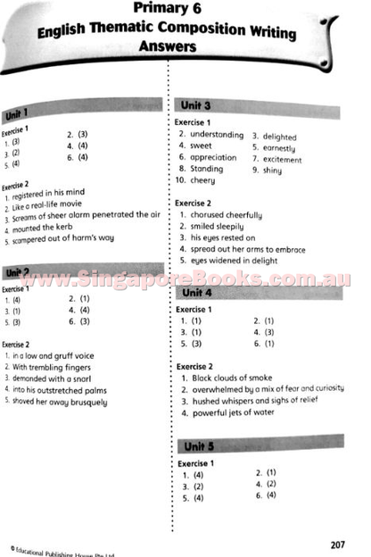English Thematic Composition Writing Primary 6 - Singapore Books