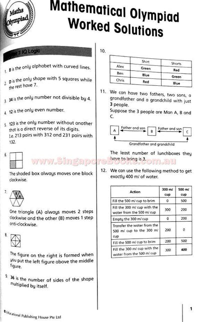 Preparing for Primary Maths Olympiad Competitions (Primary 5 and 6) - Singapore Books