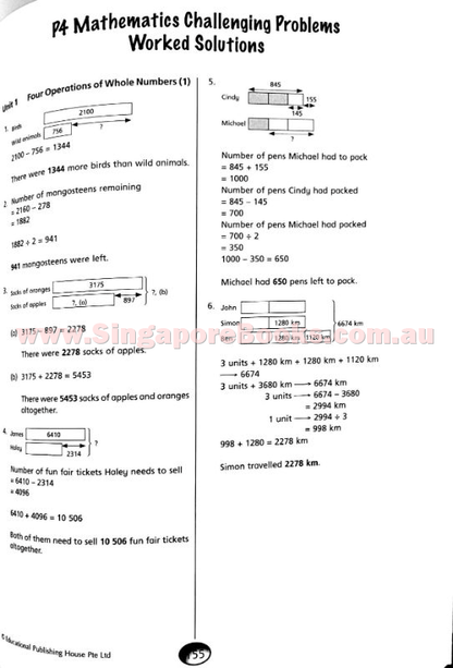 Mathematics Challenging Problems Primary 4 - Singapore Books